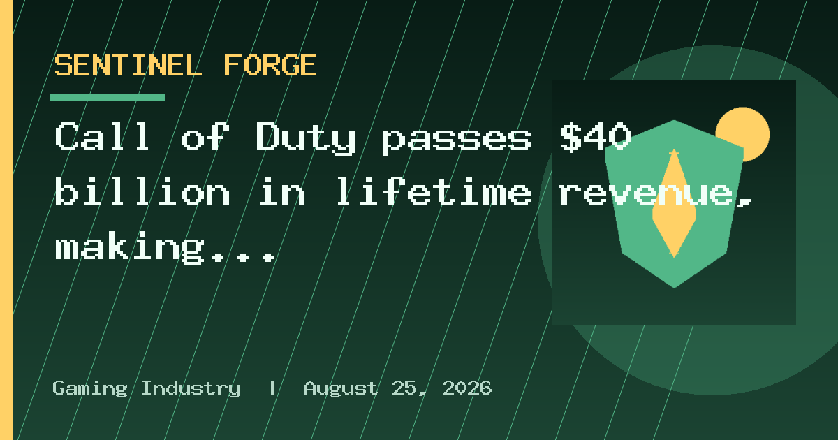 Call of Duty passes $40 billion in lifetime revenue, making it one