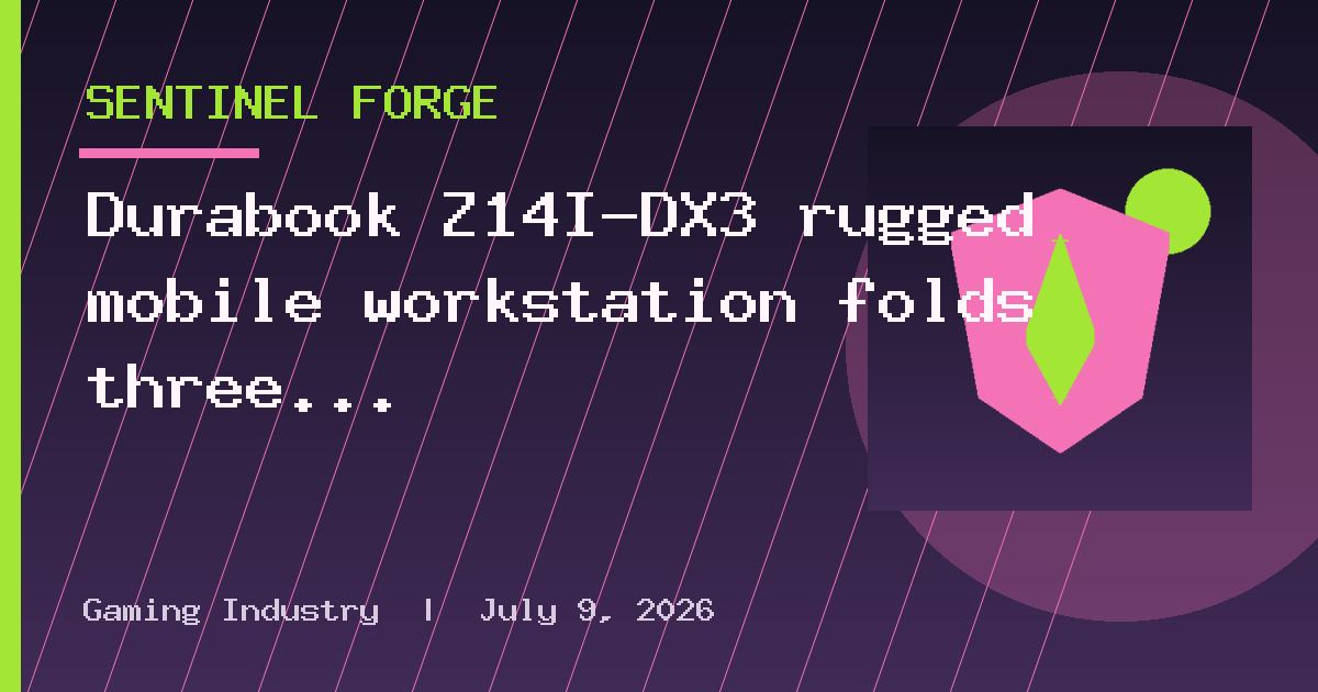 Durabook Z14I-DX3 rugged mobile workstation folds three screens into a 9.8 kg