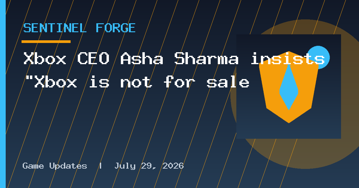 Xbox CEO Asha Sharma insists "Xbox is not for sale